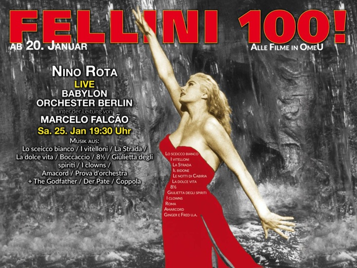 20.01.2020-18.02.2020 – Il Babylon celebra FELLINI 100! Retrospective: Compleanno, concerto dal vivo e tutti i film in italiano (sottotitoli in inglese)